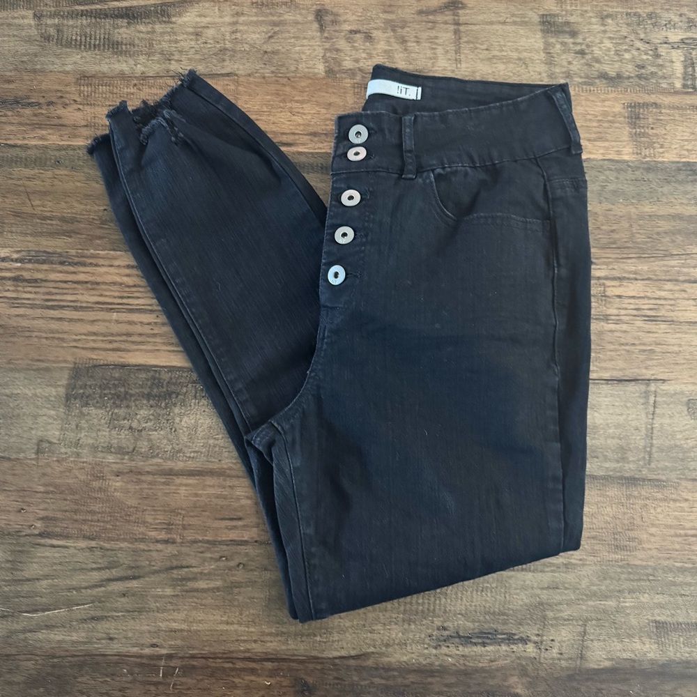 EUC !it Jeans Button Front Black Jeans - Picture 3 of 11
